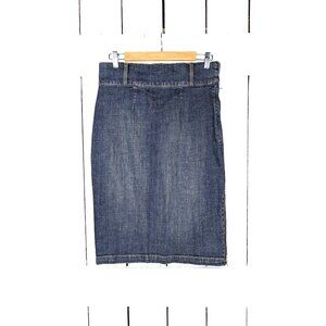 Vintage Bisou Bisou dark blue wash jean denim pencil skirt
